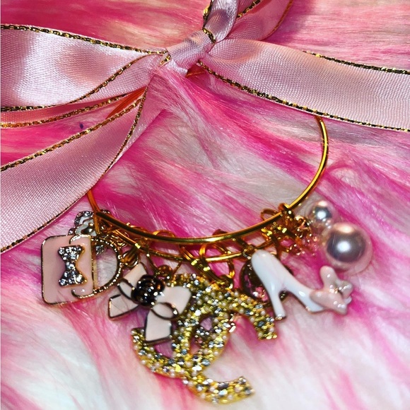 Girly Pink Girly and Gold Charm Bracelet - Picture 2 of 4